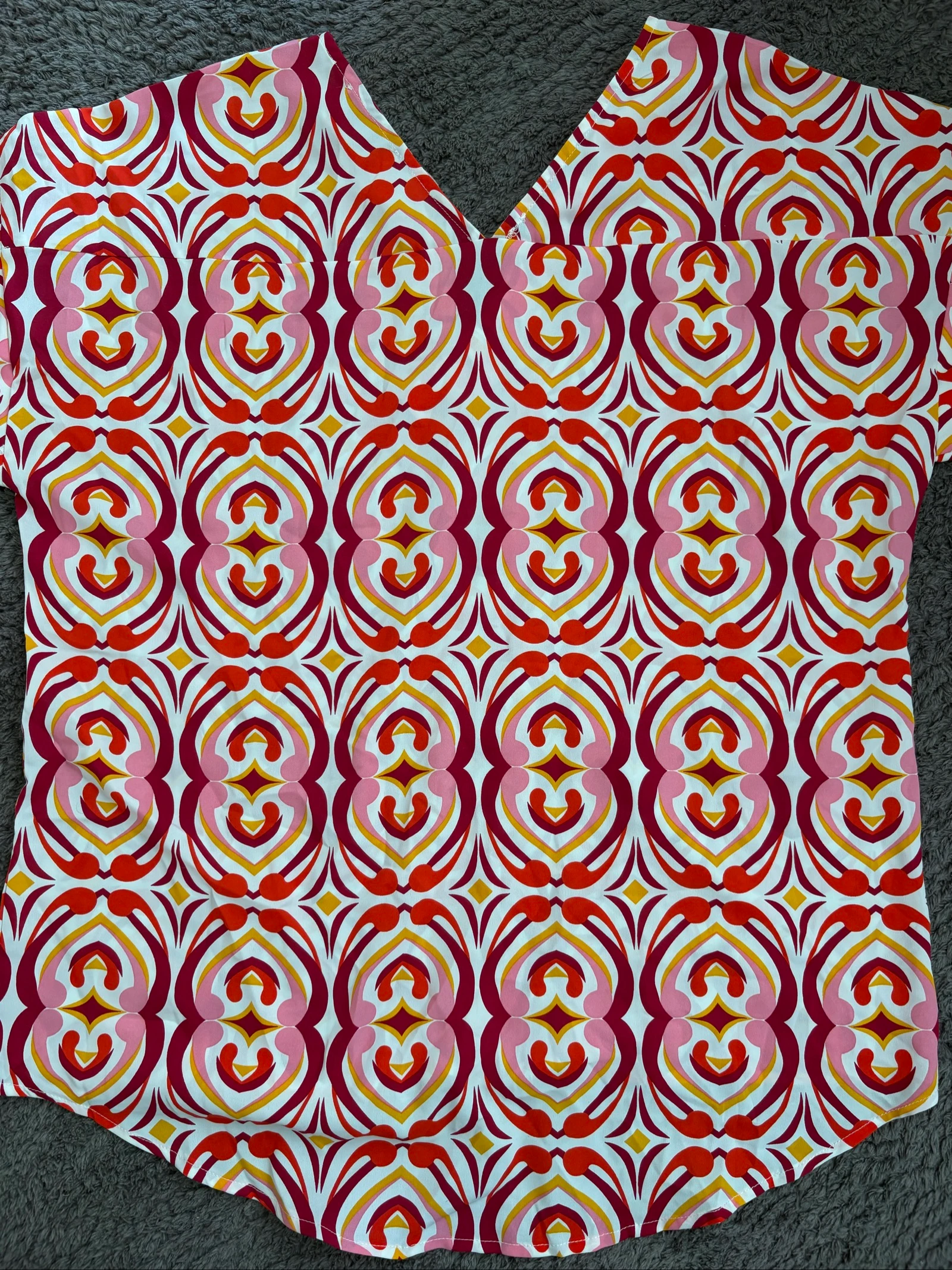 Women's L-sized blouse with pink, red, and purple print by Unika – photo 2